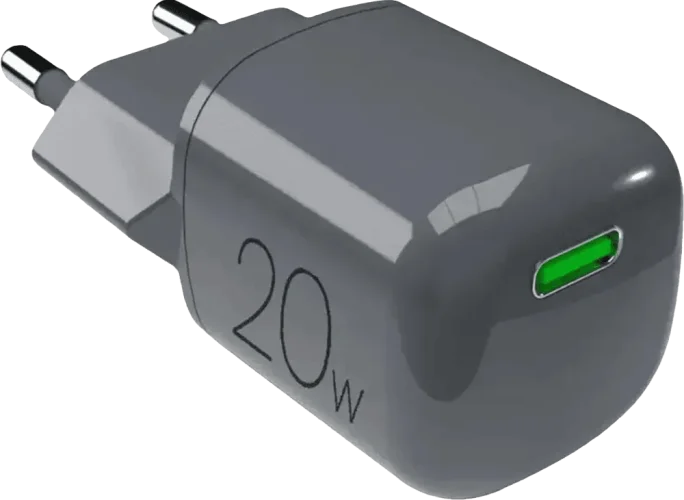 Адаптер Puro wall charger GaN 1 USB-C, 20W Dark Grey PUFCMTCUSBC20WGDKGR