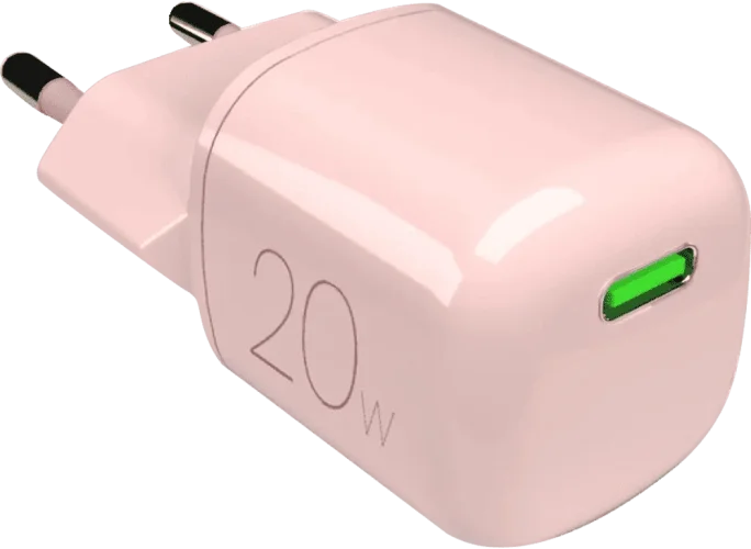 Адаптер Puro wall charger GaN 1 USB-C, 20W Rose PUFCMTCUSBC20WGROSE