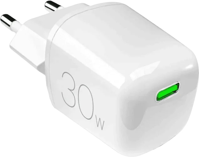 Адаптер Puro Wall charger GaN 30W 1xUSB-C, white PUFCMTCUSBC30WGWHI