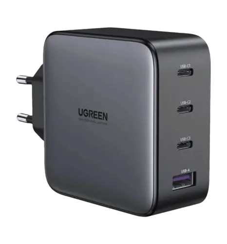 Адаптер UGREEN CD226 USB-A+3xUSB-C 100W GaN Tech Fast Charger Grey (40747)