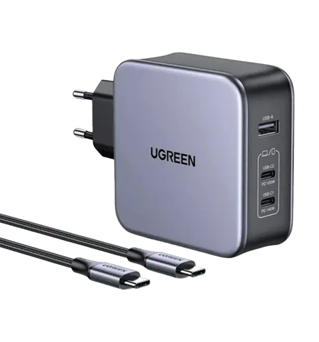 Адаптер UGREEN CD289 GaN Fast Charger 140W with Cable Gray (90549)