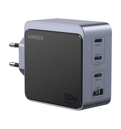 Адаптер UGREEN X565 Nexode Air USB-A+3xUSB-C 100W GaN Tech Fast Charger Space Gray (35043)
