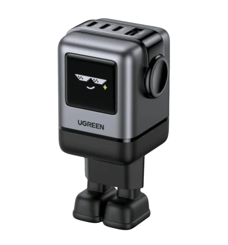 Адаптер UGREEN X688 USB+3xUSB-C 100W Robot GaN Tech Fast Charger Grey (45515B)