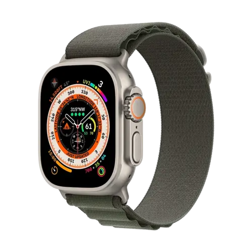Apple Watch 49mm Ultra Titanium Case Green Alpine Loop - M (MQFN3/MQEW3)