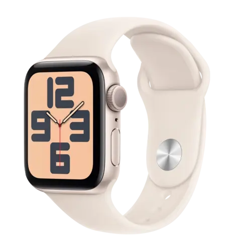 Apple Watch SE 2 2024 40mm Starlight Aluminium Case with Starlight Sport Band M/L (MXEG3)