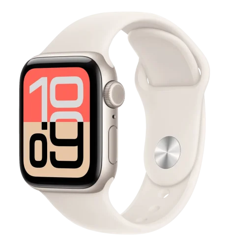 Apple Watch SE 3 GPS 40mm Starlight Aluminium Case with Starlight Sport Band - S/M (MEH34)