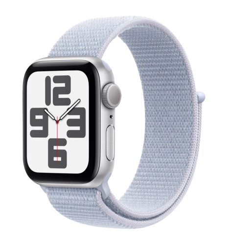 Apple Watch SE 2 2024 40mm Silver Aluminium Case with Blue Cloud Sport Loop (MXEE3)