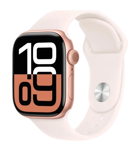 Apple Watch Series 10 46mm Rose Gold Aluminum Case with Light Blush Sport Band - S/M (MWWT3) Б/В