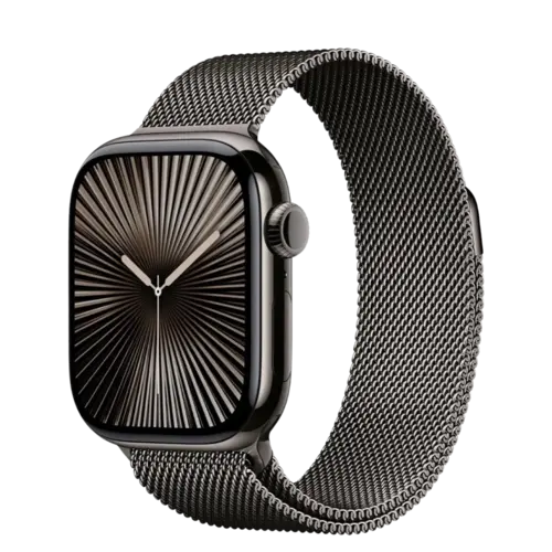 Apple Watch Series 10 46mm Slate Titanium Case with Slate Milanese Loop - S/M (MC7R4)