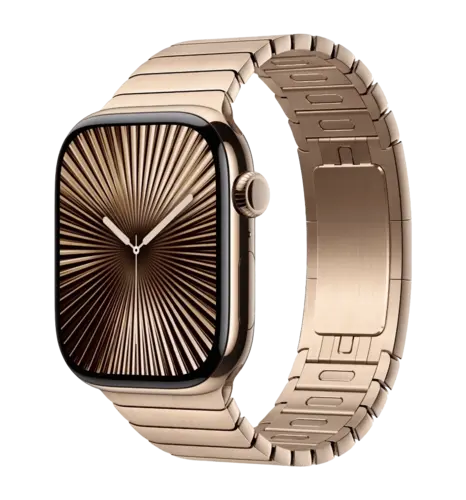 Apple Watch Series 10 GPS + Cellular 46mm Gold Titanium Case with Gold Link Bracelet (MX183)