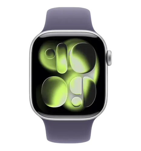 Apple Watch Series 11 GPS 42mm Silver Aluminium Case with Purple Fog Sport Band - M/L (MEU74)