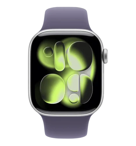 Apple Watch Series 11 GPS 42mm Silver Aluminum Case with Purple Fog Sport Band (MEU64) БВ