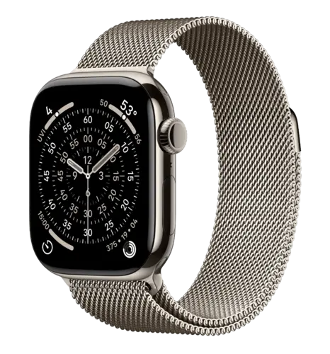 Apple Watch Series 11 GPS + Cellular 42mm Natural Titanium Case with Natural Milanese Loop (MF8P4)