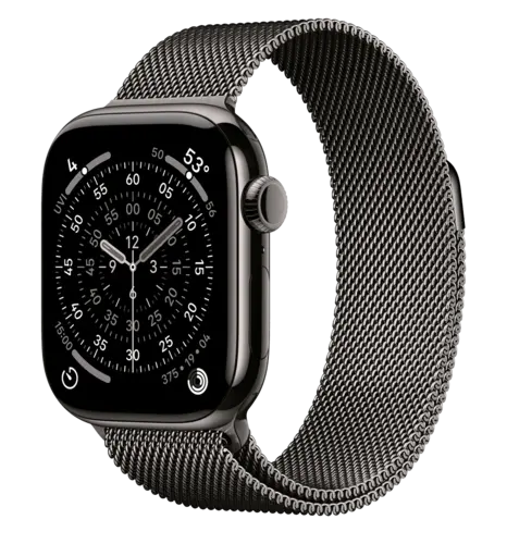 Apple Watch Series 11 GPS + Cellular 42mm Slate Titanium Case with Slate Milanese Loop (MF8U4)
