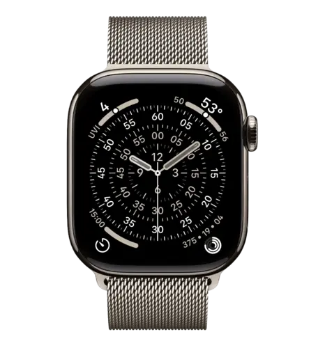 Apple Watch Series 11 GPS + Cellular 46mm Natural Titanium Case with Natural Milanese Loop - M/L (MFD04)