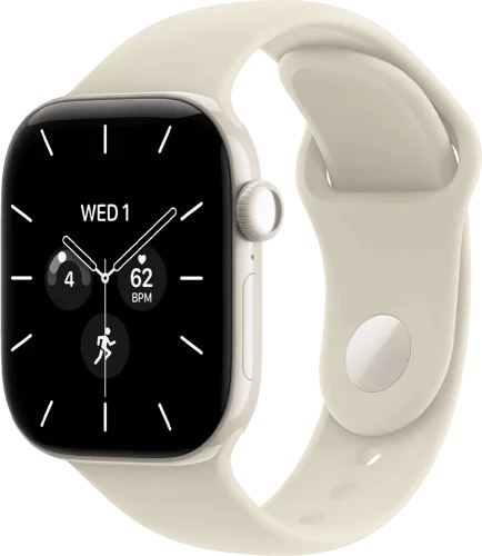 Apple Watch Series 12 Cellular 42mm Pearl White Ceramic Case with Sand Sport Band M/L (MJGX4)