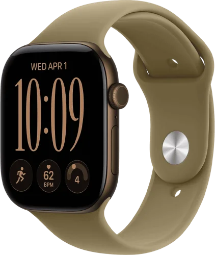 Apple Watch Series 12 Cellular 46mm Dark Bronze Aluminum Case with Olive Sport Band S/M (MJGD4)
