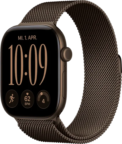 Apple Watch Series 12 GPS 46mm Dark Bronze Aluminum Case with Dark Bronze Milanese Loop S/M (MKD74)