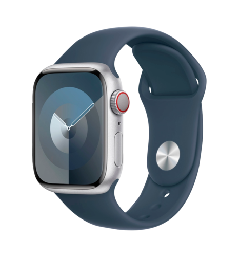 Apple Watch Series 9 41mm Silver Aluminum Case with Storm Blue Sport Band M/L (MR913) Б/В