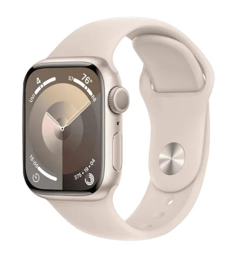 Apple Watch Series 9 41mm Starlight Aluminum Case with Starlight Sport Band S/M (MR8T3) Б/В