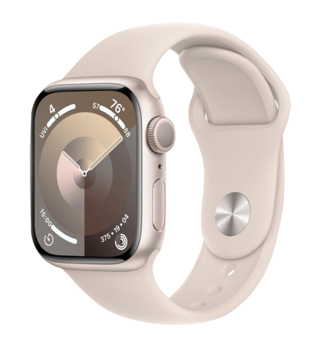 Apple Watch Series 9 45mm Starlight Aluminum Case with Starlight Sport Band M/L (MR973)