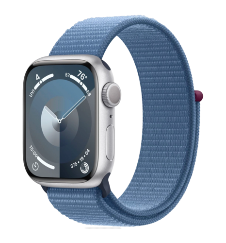 Apple Watch Series 9 GPS 45mm Silver Aluminium Case Blue Sport Loop UA