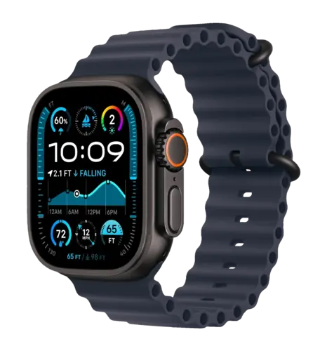 Apple Watch Ultra 2 49mm GPS + LTE Black Titanium Case with Navy Ocean Band (MYTC3, MYPA3)