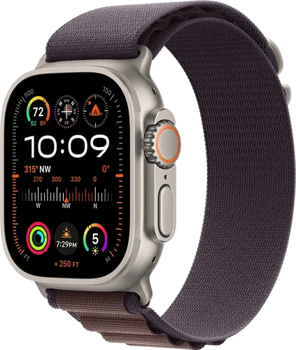 Apple Watch Ultra 2 49mm Natural Titanium Case with Indigo Alpine Loop - Medium (MRET3) Б/В