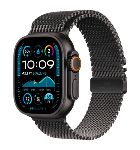 Apple Watch Ultra 2 GPS 49mm Black Titanium Case with Black Titanium Milanese Loop L UA
