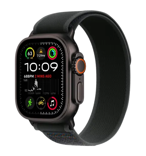 Apple Watch Ultra 2 49mm GPS + LTE Black Titanium Case with Black Trail Loop S/M (MX4U3)