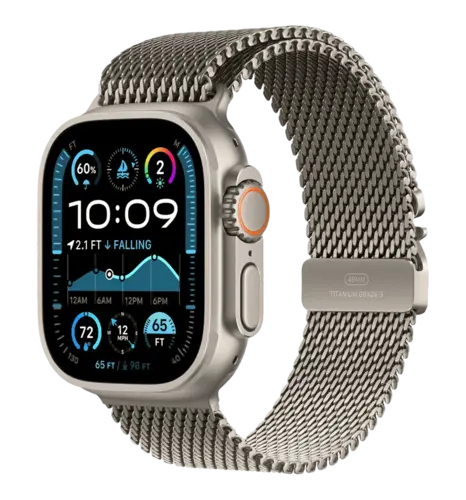 Apple Watch Ultra 2 GPS 49mm Natural Titanium Case with Natural Titanium Milanese Loop S (MX4M3)