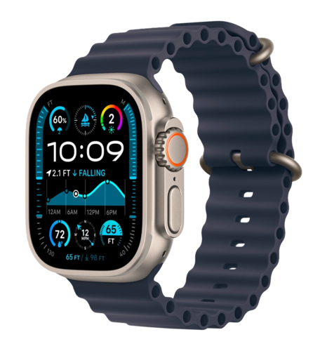 Apple Watch Ultra 2 GPS 49mm Natural Titanium Case with Navy Ocean Band UA