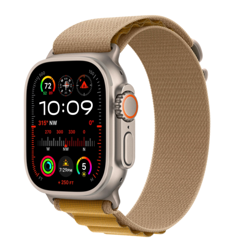 Apple Watch Ultra 2 GPS 49mm Natural Titanium Case with Tan Alpine Loop Large UA