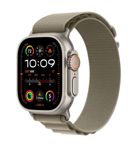 Apple Watch Ultra 2 GPS 49mm Titanium Case Olive Alpine Loop Large UA