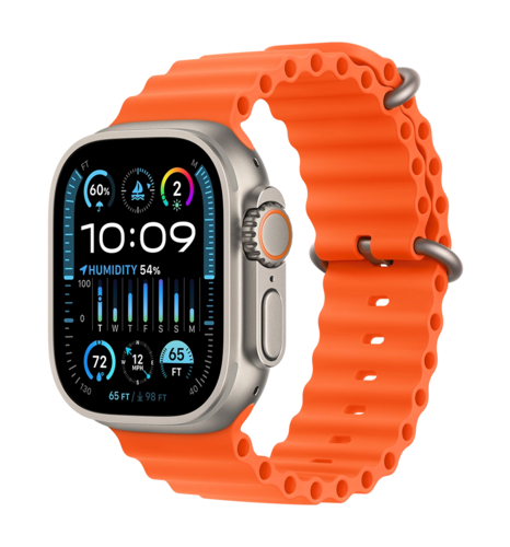 Apple Watch Ultra 2 GPS 49mm Titanium Case Orange Ocean Band UA