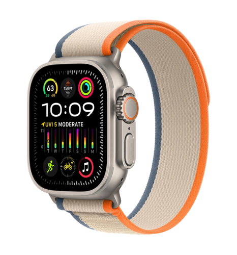 Apple Watch Ultra 2 GPS 49mm Titanium Case  Orange/Beige Trail Loop S/M UA