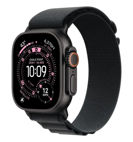 Apple Watch Ultra 3 GPS + Cellular 49mm Black Titanium Case with Black Alpine Loop - Medium (MF0V4)