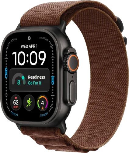 Apple Watch Ultra 4 Black Titanium Case with Burgundy Alpine Loop L (MJC24)
