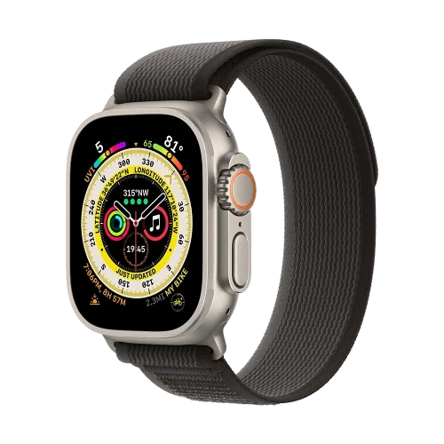 Apple Watch Ultra 49mm Titanium Case with Black/Gray Trail Loop - M/L (MQFX3/MQF53) Б/В
