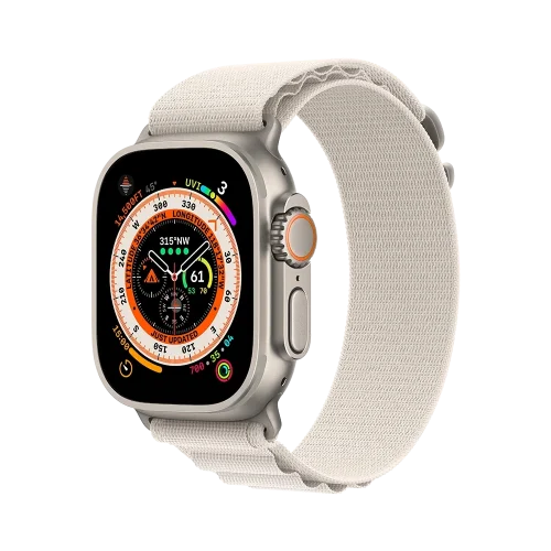 Apple Watch Ultra 49mm Titanium Case with Starlight Alpine Loop - Medium (MQFR3) БВ