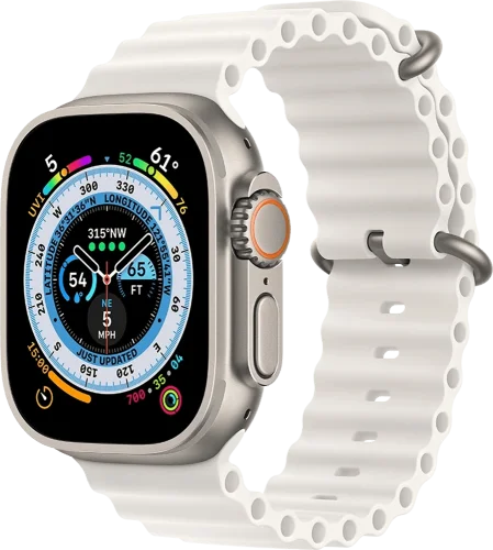Apple Watch Ultra 49mm Titanium Case with White Ocean Band (MNHF3/MNH83) БВ