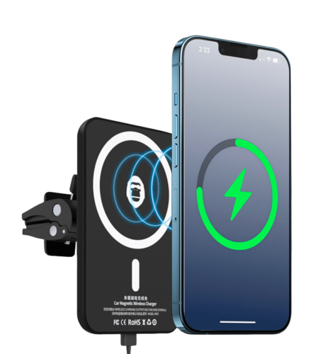 Автотримач Blueo Car Magnetic Wireless Charger Black (P007-BLK)