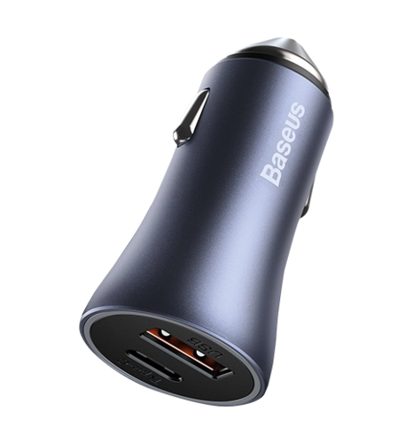 АЗП Baseus USB+USB-C Golden Contactor Pro 40W Dark Gray (CCJD-0G)