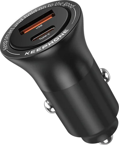 АЗП Keephone Car Volt Type-C / USB-A Black (CC-11) (KPPOWGOACBK)