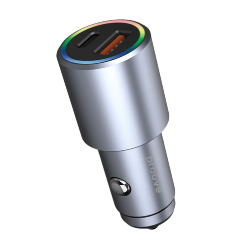 АЗП Proove Double Energy Plus 53W (USB + Type-C) (metal gray)