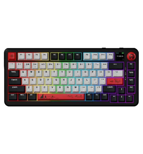 Бездротова механічна клавіатура Ajazz AK820 MAX Avocado Switch Black RGB (AK820MAX-AS-BG)