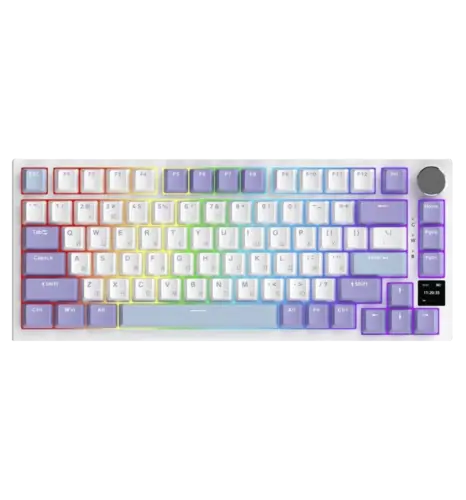 Бездротова механічна клавіатура Ajazz AK820 PRO 75% Flying Fish Switch White RGB (AK820PRO-FF-PWB)
