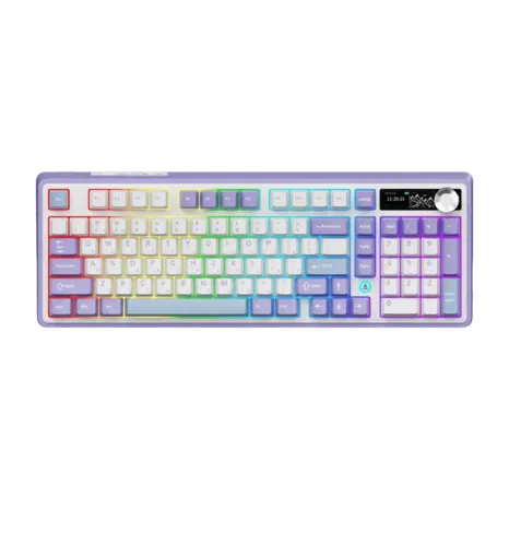 Бездротова механічна клавіатура Ajazz AK980 Clear Sky Switch - Purple (AK980-CS-PWB)