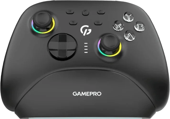 Беспроводной геймпад GamePro с зарядной станцией GPX13BDOC BT 5.3/USB/2,4 ГГг (Switch/PC/iOS/Android) RGB Black