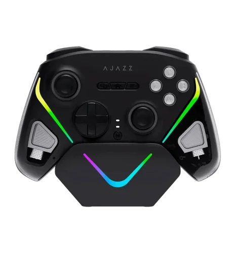 Бездротовий геймпад із зарядною станцією Ajazz GP100S 2.4G/BT/USB (Switch/PC/iOS/Android) RGB Black